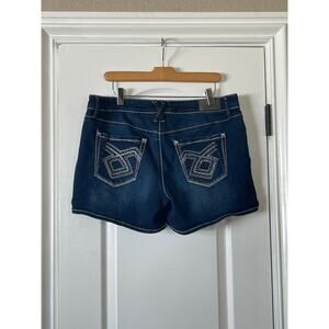 Ladies Hydraulic Low Rise Blue Denim Shorts 17/18